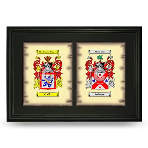 Double Coat of Arms Framed - Black