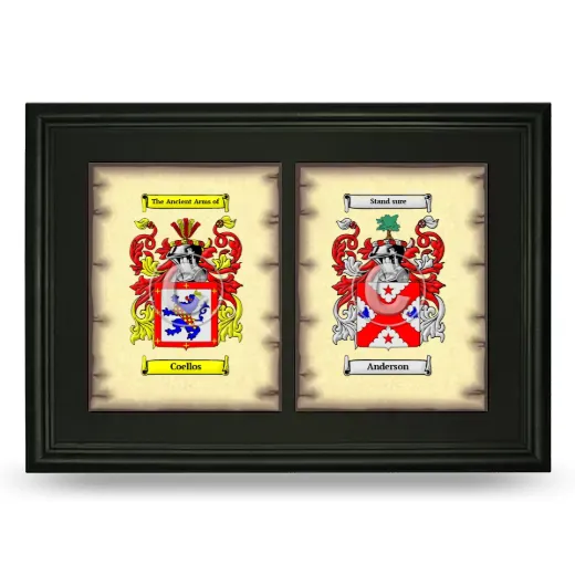 Double Coat of Arms Framed - Black
