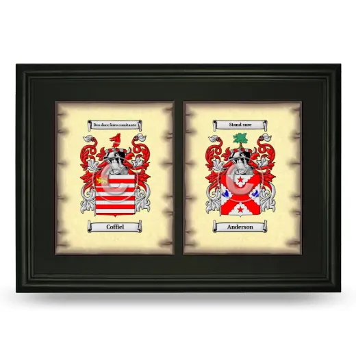Double Coat of Arms Framed - Black