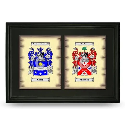 Double Coat of Arms Framed - Black
