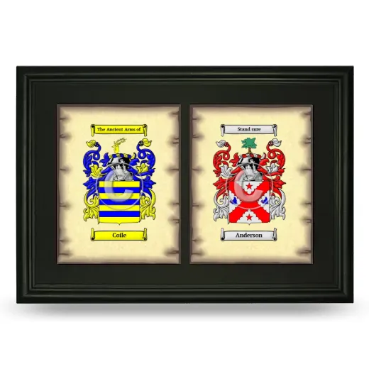 Double Coat of Arms Framed - Black