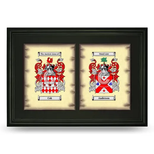Double Coat of Arms Framed - Black