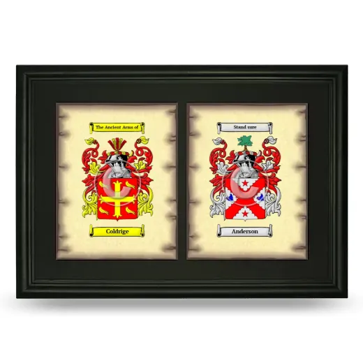 Double Coat of Arms Framed - Black