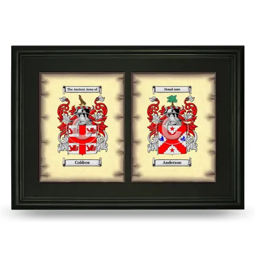 Double Coat of Arms Framed - Black