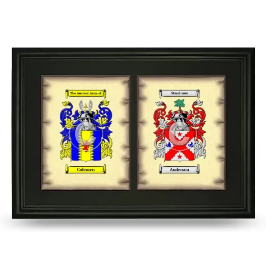 Double Coat of Arms Framed - Black
