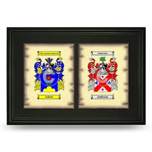 Double Coat of Arms Framed - Black