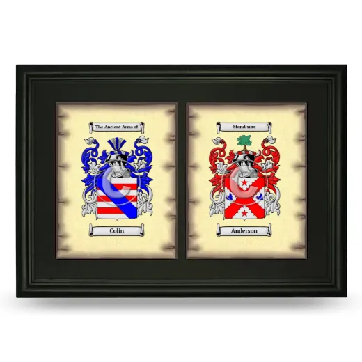 Double Coat of Arms Framed - Black
