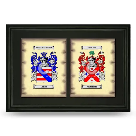 Double Coat of Arms Framed - Black
