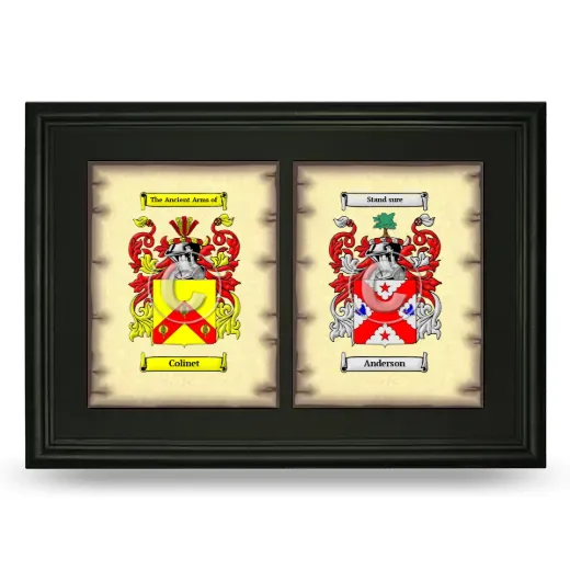 Double Coat of Arms Framed - Black