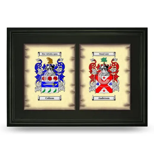 Double Coat of Arms Framed - Black