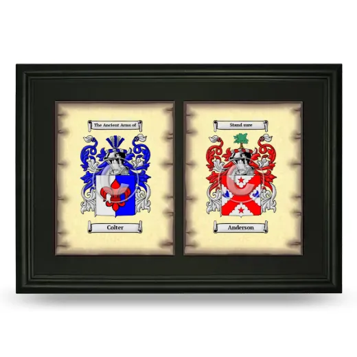 Double Coat of Arms Framed - Black