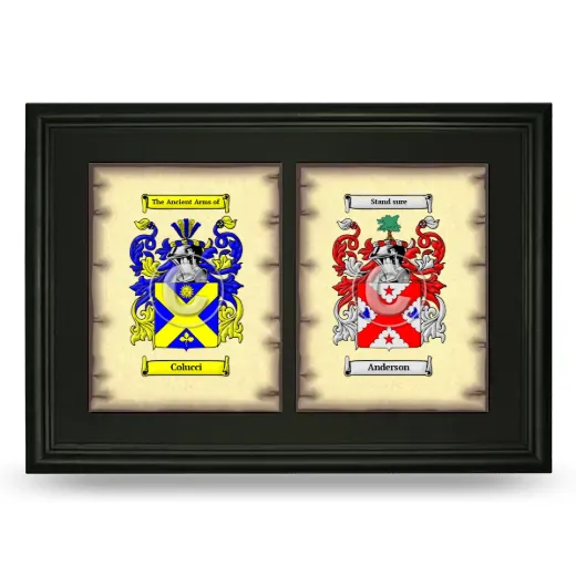 Double Coat of Arms Framed - Black
