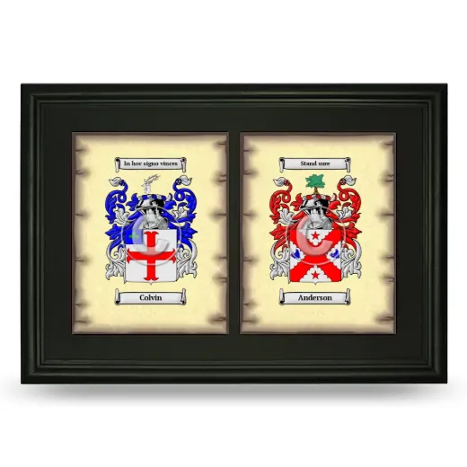 Double Coat of Arms Framed - Black