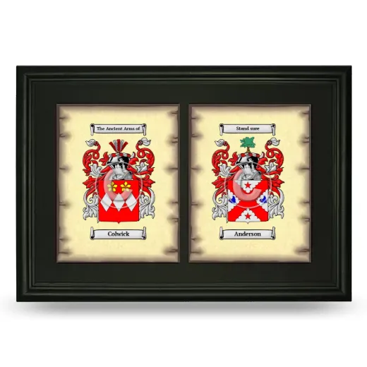 Double Coat of Arms Framed - Black