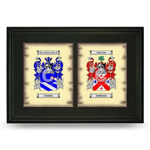 Double Coat of Arms Framed - Black