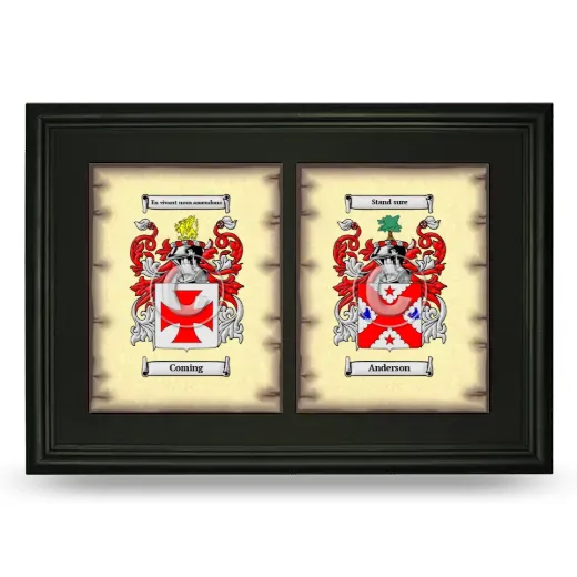 Double Coat of Arms Framed - Black