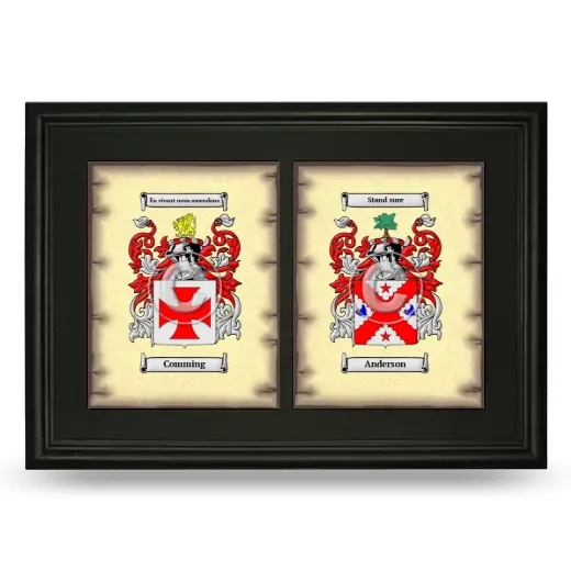 Double Coat of Arms Framed - Black