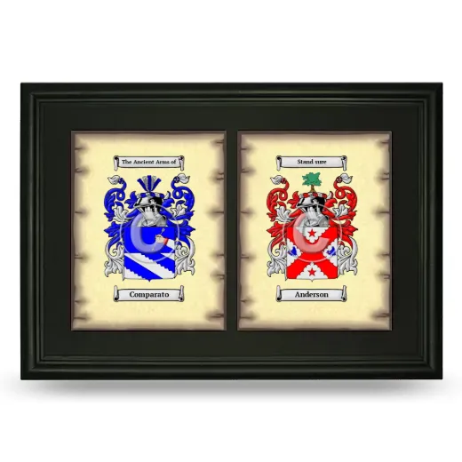 Double Coat of Arms Framed - Black