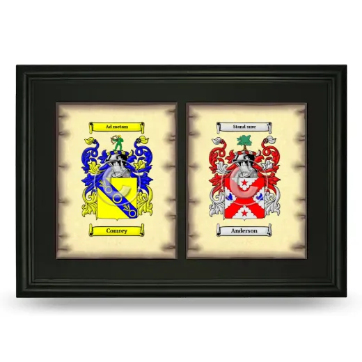 Double Coat of Arms Framed - Black