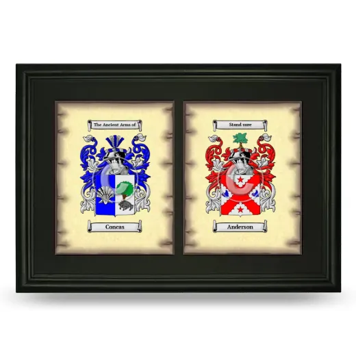 Double Coat of Arms Framed - Black
