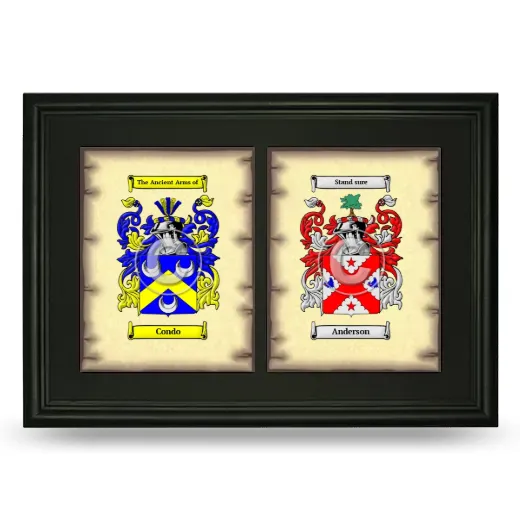 Double Coat of Arms Framed - Black