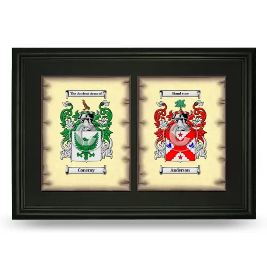 Double Coat of Arms Framed - Black