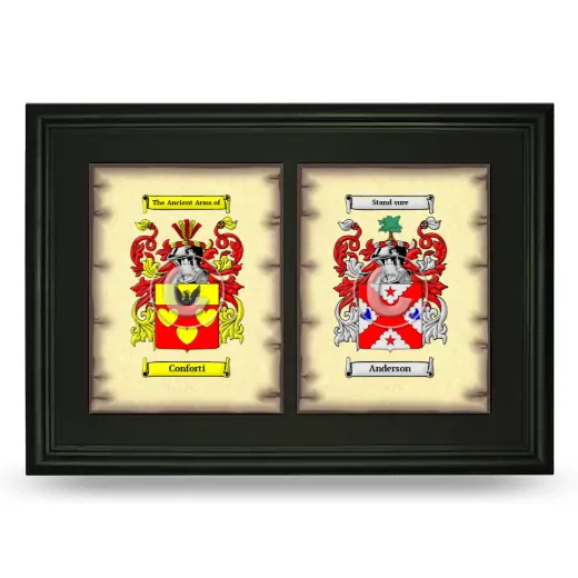 Double Coat of Arms Framed - Black