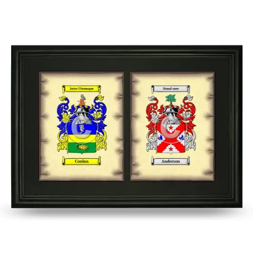 Double Coat of Arms Framed - Black