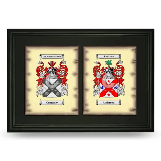 Double Coat of Arms Framed - Black