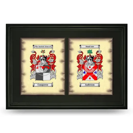 Double Coat of Arms Framed - Black