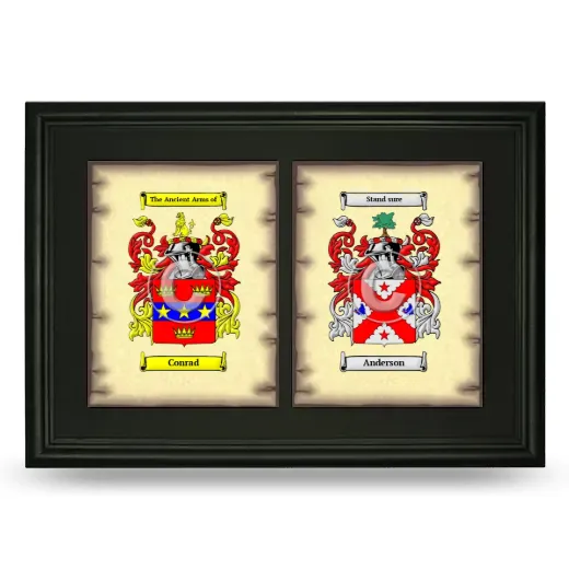Double Coat of Arms Framed - Black