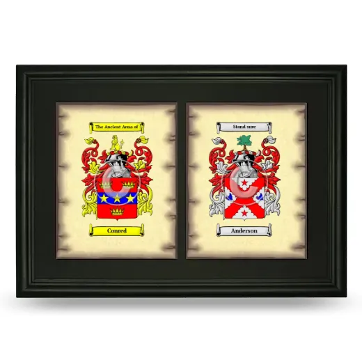 Double Coat of Arms Framed - Black