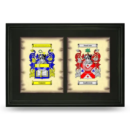 Double Coat of Arms Framed - Black