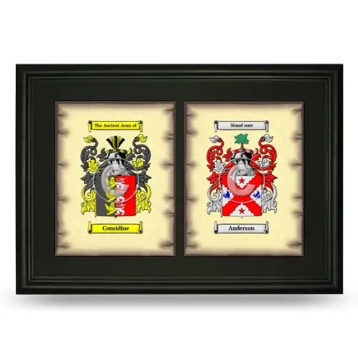 Double Coat of Arms Framed - Black