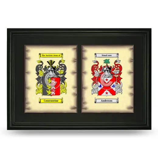 Double Coat of Arms Framed - Black