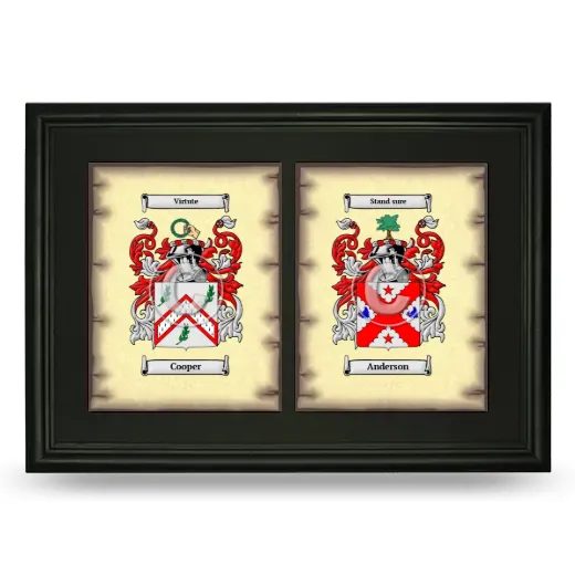 Double Coat of Arms Framed - Black