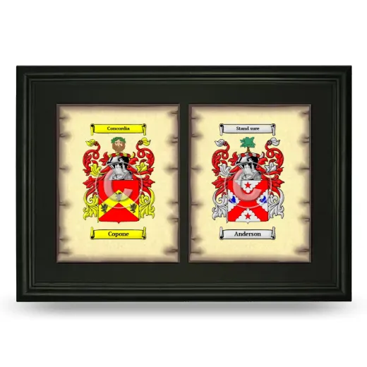 Double Coat of Arms Framed - Black