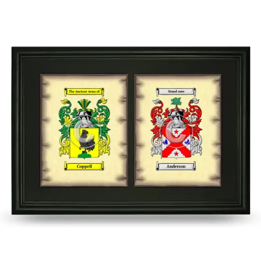 Double Coat of Arms Framed - Black