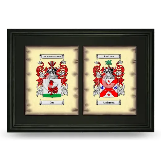 Double Coat of Arms Framed - Black