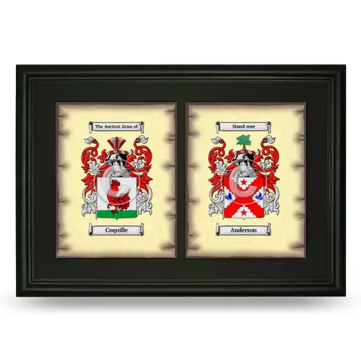 Double Coat of Arms Framed - Black