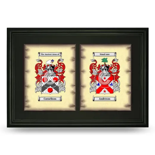 Double Coat of Arms Framed - Black