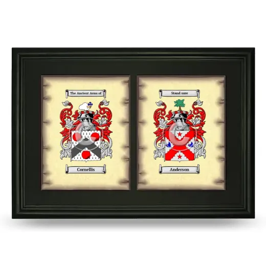 Double Coat of Arms Framed - Black