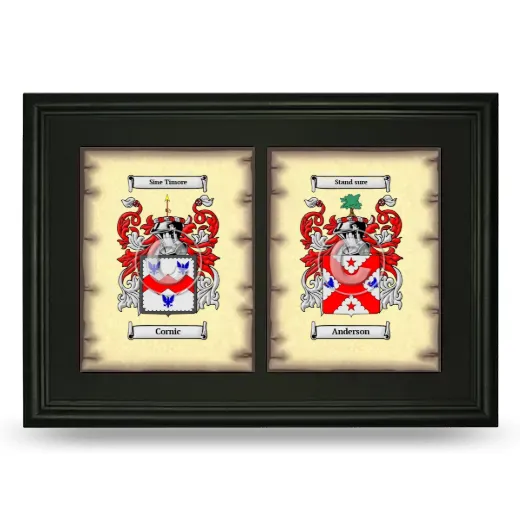 Double Coat of Arms Framed - Black