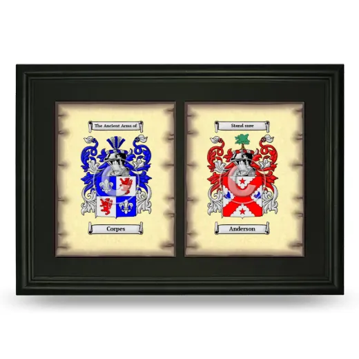 Double Coat of Arms Framed - Black