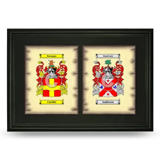 Double Coat of Arms Framed - Black