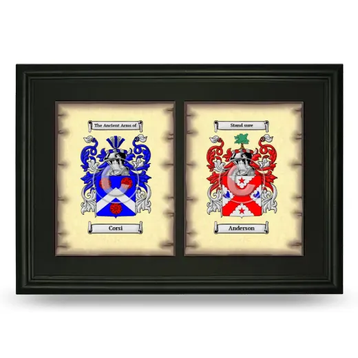 Double Coat of Arms Framed - Black