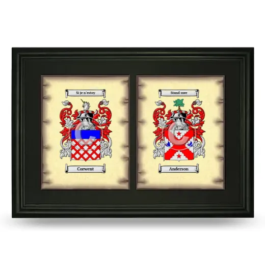 Double Coat of Arms Framed - Black