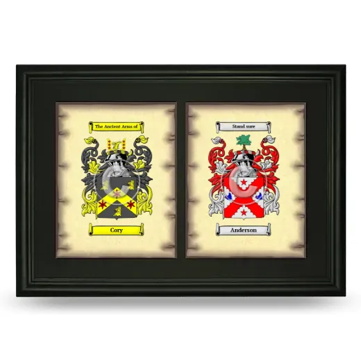 Double Coat of Arms Framed - Black