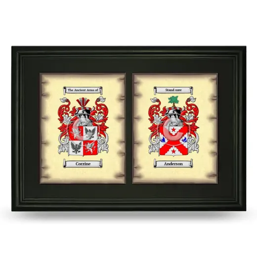 Double Coat of Arms Framed - Black