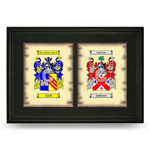 Double Coat of Arms Framed - Black